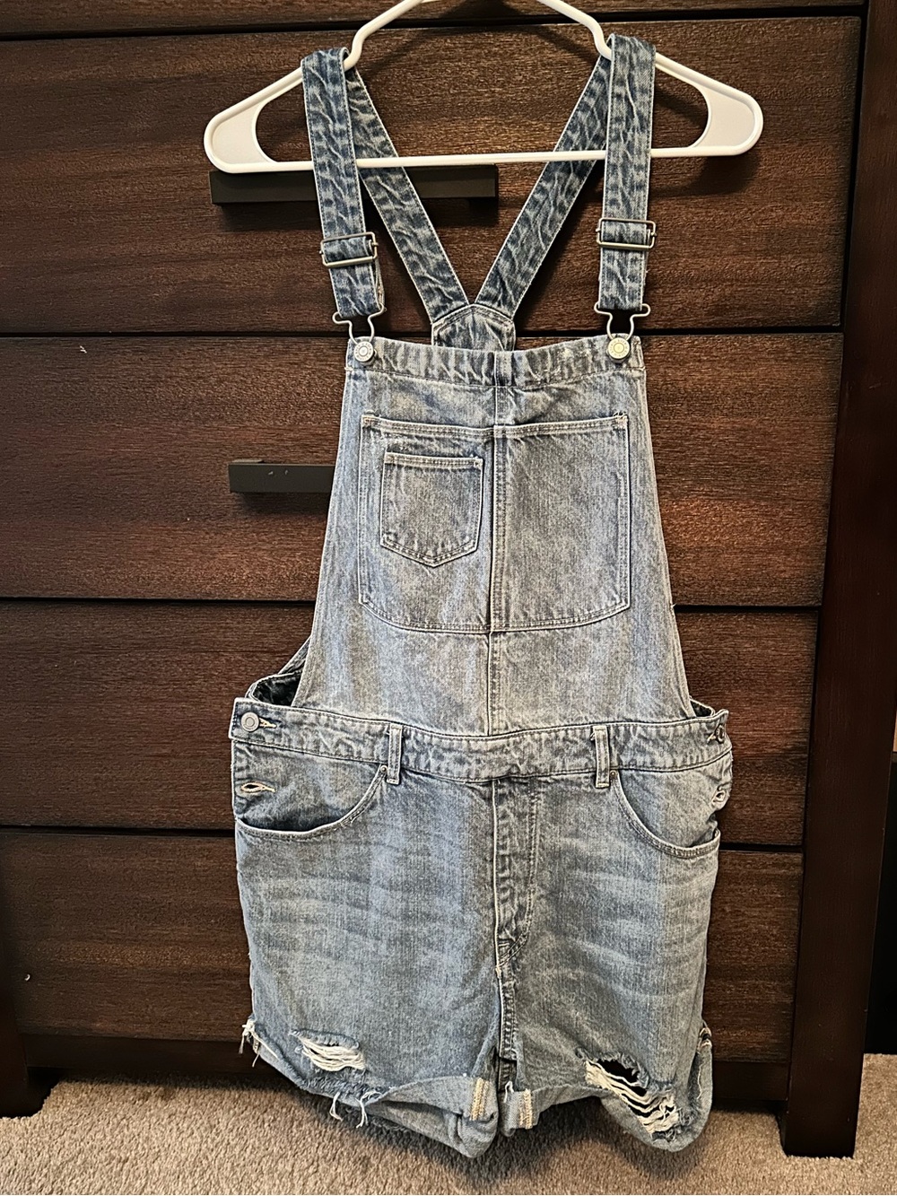 H&M Light Wash Denim Short Overalls